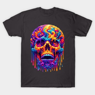 melting psychedelic skull T-Shirt